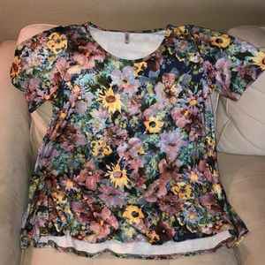 LulaRoe Floral Watercolor Perfect Tee